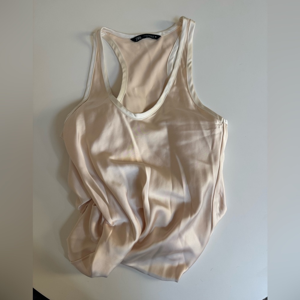 Zara satin maxi dress racer back